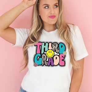 3rd Grade Teacher Shirt Third Grade Shirt Retro Teacher Tshirt First Day Of School Shirt Elementary Back to School Outfit Cute Teacher Gift