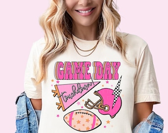 Football Shirt Preppy Football Season Tshirt Game Day Shirt Cute - Main Image