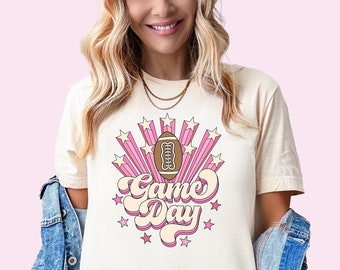 Game Day Shirt Football Shirt Football Season Tshirt Cute Football Mom Shirts Womens Football Tee College Football Outfit Plus Size Gift