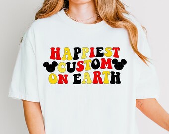 Happiest Custom On Earth Shirt Mouse Ears Shirt Happiest Place Shirt Matching Family Shirts Custom Retro Vacation Tee Magic Kids Tee Toddler