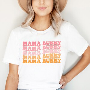 Mama Bunny Shirt, Easter Shirt for Women, Easter Shirt, Retro Bunny Shirt, Easter T-Shirt women, Shirts For Women, Gift For Her, Spring Cute image 1