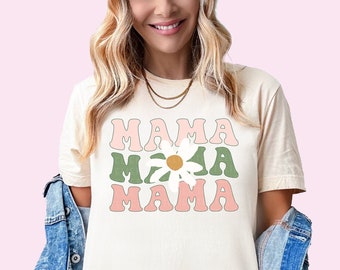 Chemise maman T-shirt maman marguerite rétro Chemise maman T-shirt maman mignonne Chemise maman tendance Cadeau fête des mères pour une nouvelle maman T-shirt graphique super cool
