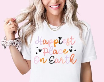 Happiest Place On Earth Shirt Mouse Ears TShirt Magical Family Vacation Shirt Matching Family Shirts Retro Parks Shirt Kids Tee Toddler Gift
