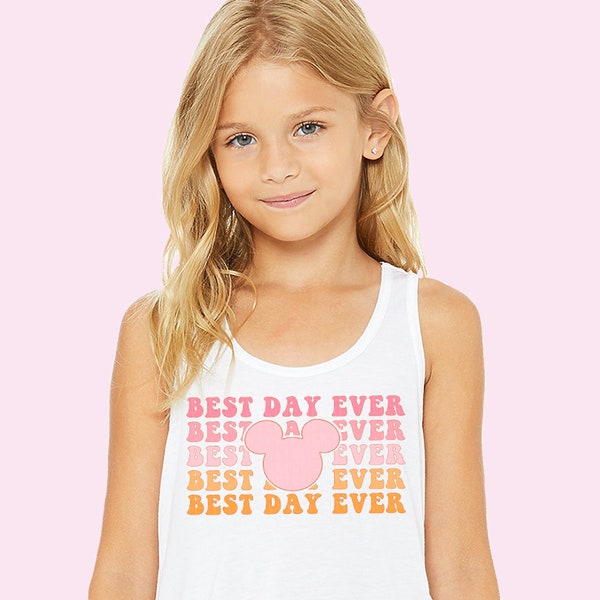 Best Day Ever Tank Top Vacay Tanks Summer Tank Mouse Ears Shirt Vacation Shirts Colorful Retro Tank Tops For Toddlers Kids Tanktops