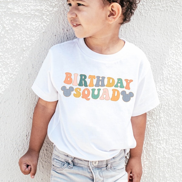 Birthday Squad Shirt, Retro Cute Birthday Shirt,birthday Shirt,Birthday Gift, Getro Birthday,Colorful T-Shirt Kids Toddler Baby Adult