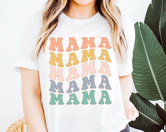 MAMA Shirt, Retro Mama Shirts, Mama To Be Shirt, BOHO Mama Outfits, Graphic Tee Shirts, Mothers Day Shirts Gifts For New Mom, Gift For Mom