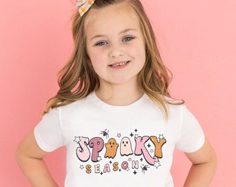 Halloween Shirts For Girls, Spooky Season Shirt, Fall T-shirts, Youth Baby Toddler Tee, Fall Shirts, Cute Ghost Halloween Kids Shirts