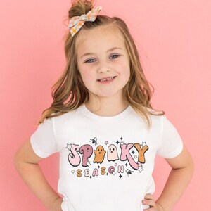 Halloween Shirts For Girls, Spooky Season Shirt, Fall T-shirts, Youth Baby Toddler Tee, Fall Shirts, Cute Ghost Halloween Kids Shirts