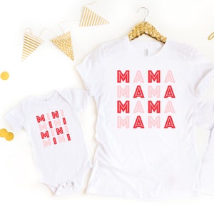 Valentines Mama and Mini Matching Shirts, Valentines Day Shirts Mom Baby Toddler Valentine's Retro Mommy and Me Shirts, Matching Outfits