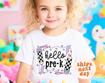 Retro Pre-K Shirt Back To School Shirt Kids PreK Tee Girls 1st Day Of School Shirt First Day Of School Shirts PreK Teacher Appreciation Gift