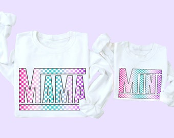 Mama and Mini Sweatshirt Groovy Mothers Day Sweatshirt Daughter Matching Mommy And Me Shirts Mother's Day Gift Kids Shirt Toddler Mama Gift