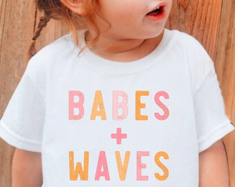 Babes and Waves Shirt Beach Toddler Shirt Kid Beach Tshirt Kid Beach Shirt Toddler Girl Shirt Beach Babe Tee Beach Bum Top Summer Beach Tee
