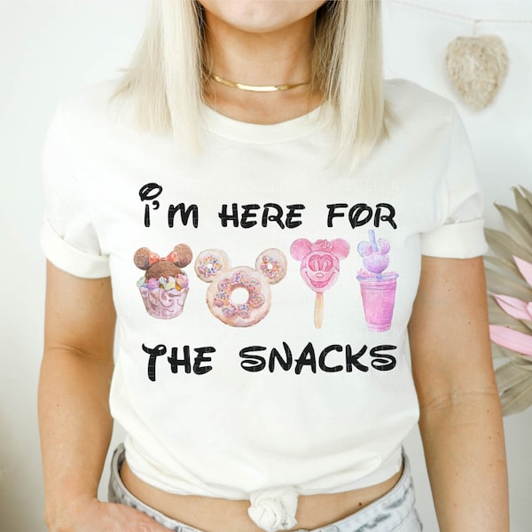 I'm Here For The Snacks Shirt, Magic Kingdom T-Shirts, Happiest Place Shirt, Family Vacation Funny Graphic Tee, Colorful Kids Toddler Baby