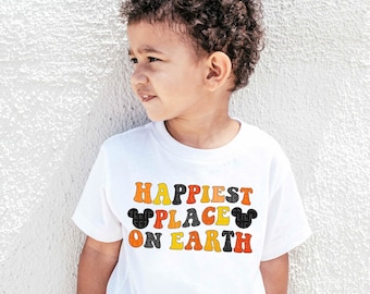 Happiest Place On Earth Shirt Halloween Shirts For Kids Cute Halloween Shirts Colorful Fall Mouse Ears Family Shirts Toddler Tee Baby