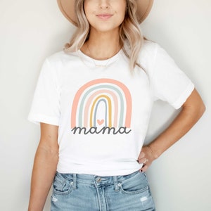Mama Shirt Rainbow Shirt Mothers Day Gift For Mom Shirt Birthday Gift For New Mom Shirt Baby Shower Gift Reveal Pregnancy Announcement