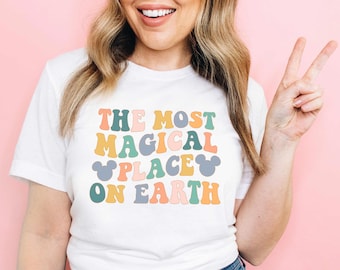 The Most Magical Place On Earth Shirt, WDW Tee, Mouse Ears Matching Shirts For Family Trip Kids Toddler Baby Adult Unisex