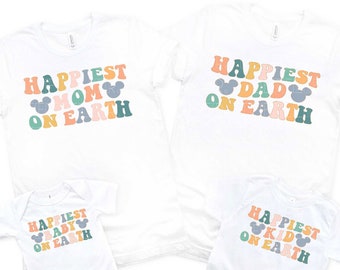 Happiest Place On Earth Shirts Matching Mouse Ears Shirt For Family Tee Happiest Mom Happiest Dad Happiest Kid Happiest Baby Grandma Grandpa