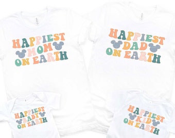 Happiest Place On Earth Shirts Matching Mouse Ears Shirt For Family Tee Happiest Mom Happiest Dad Happiest Kid Happiest Baby Grandma Grandpa