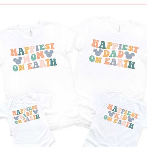 Happiest Place On Earth Shirts Matching Mouse Ears Shirt For Family Tee Happiest Mom Happiest Dad Happiest Kid Happiest Baby Grandma Grandpa