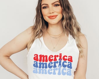 4th of July Tank Top Fourth of July Shirts America Tank 4th of July Shirt America Tank Top Racerback Tank For Women Independence Day