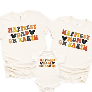 Matching Shirts For Family,Halloween Shirts,Happiest Mom On Earth,Happiest Dad,Happiest Kid,Happiest Baby,retro Shirt Kids Toddler Baby