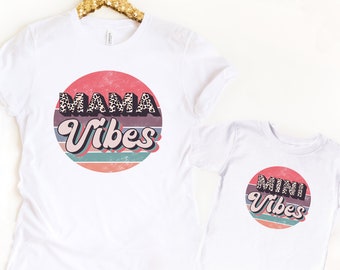 Mama Mini Shirts, Mama Vibes, Mommy and Me Shirts, Mother's Day Gift, Mommy and Me Outfits, Matching Shirts for Mom and Baby, Retro Cheetah