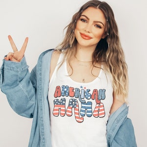 American Mama Tank, 4th of July Tank Top, Fourth of July Shirts, America Shirt, 4th of July Shirt, Racerback Tank For Women,Independence Day