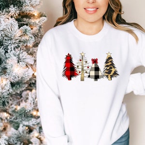 Leopard print christmas tree sweatshirt Clearance