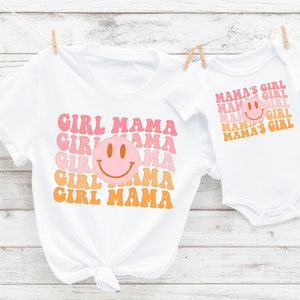Girl Mama Shirt, Mama's Girl T-Shirt, Matching Mommy And Me Shirt, Retro T-shirts, Mama And Mini Set, Mom Of Girls, First Mothers Day Gift