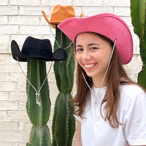 Cowboy Hat Rhinestone Rope Chin Strap Womens Fall Cowboy Hats Cowboy Hat Nashville Bachelorette Hat Bach Party Bride Concert Outfit Gift