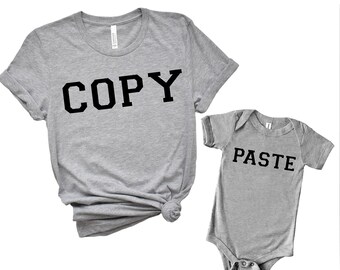 Copy Paste Shirts Funny Dad Shirt Copy Paste Dad and Son Shirts Matching Father Son Dad Son Shirts Cute Announcement Shirts Pregnancy Reveal