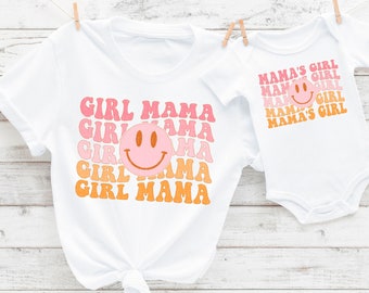 Girl Mama Shirt, Mama's Girl T-Shirt, Matching Mommy And Me Shirt, Retro T-shirts, Mama And Mini Set, Mom Of Girls, First Mothers Day Gift