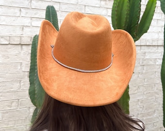 Cowboy Hat Rhinestone Rope Chin Strap Womens Western Hat Cowboy Hats Nashville Bachelorette Hat Bach Party Bride Concert Outfit Gift For Her