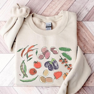 Cadeau sweat-shirt légumes du jardin pour jardinier cadeau amateur de jardin Sweat-shirt agriculteur vie à la ferme ferme légumes frais cadeau végétalien pour elle