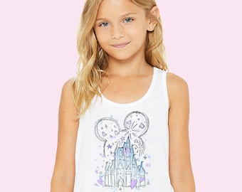 Camiseta sin mangas del Castillo, el lugar más feliz del mundo, camiseta de tirantes de WDW, el lugar más mágico, camisetas a juego para niños pequeños para las vacaciones familiares, camiseta sin mangas del mejor día de todos