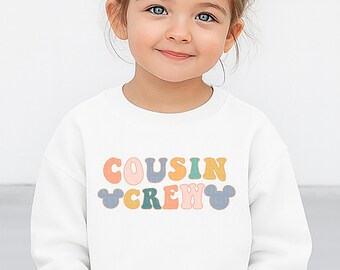 Cousin Crew Sweatshirt Matching Cousins Sweatshirt Magical Shirt Cute Retro Vacation Mouse Ears Crewneck Kids Sweater Toddler