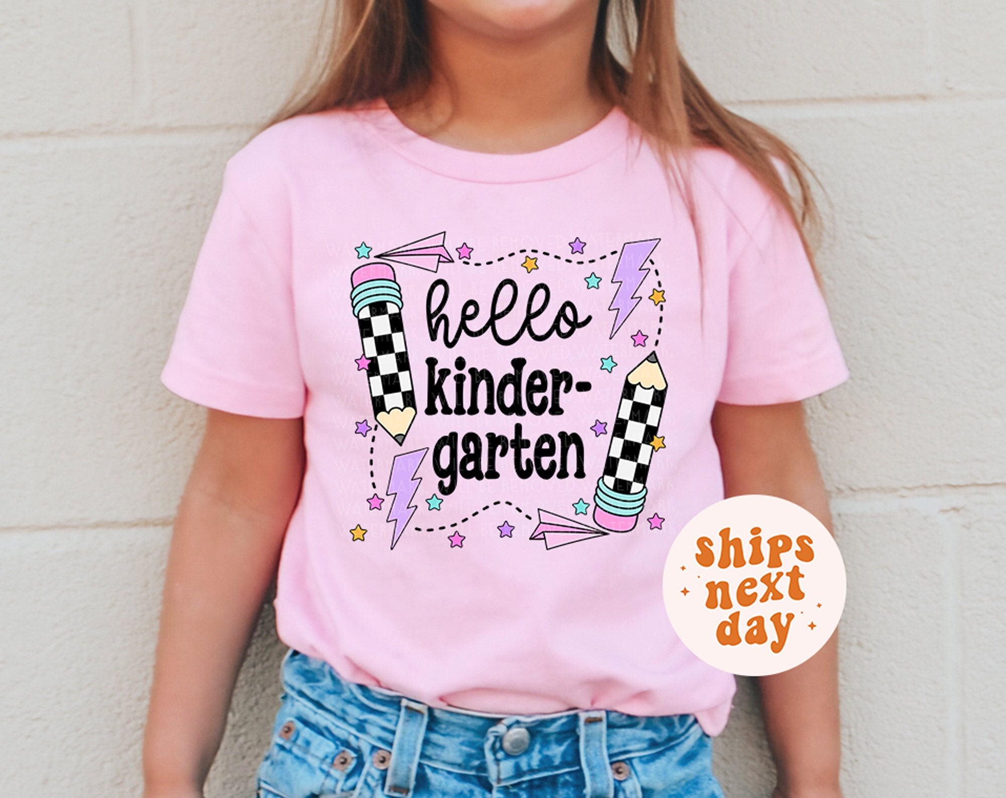 Retro Kindergarten Shirt Back To School Shirt Kids Kindergarten Tee Girls 1st Day Of School Tshirt First Day Of School Shirts Teacher Gift