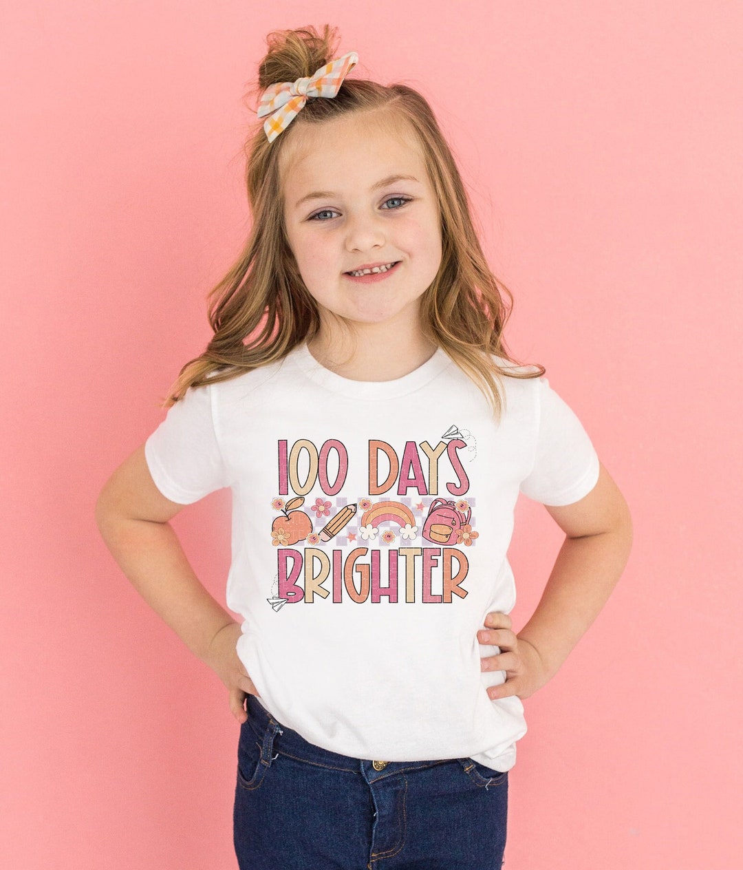 100 Days of School Shirt, 100 Days Brighter Tshirt,100th Day of School
