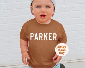 Custom Name Shirt Personalized Name T-shirt Toddler Tee Personalized Toddler Shirt Custom Name Kids Tee Retro Gender Neutral Shirts Gift