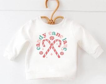 Candy Cane Wishes Sweatshirt Christmas Sweatshirts For Kids Shirt Toddler Groovy Christmas Sweatshirt Holiday Apparel Xmas Gifts For Kids