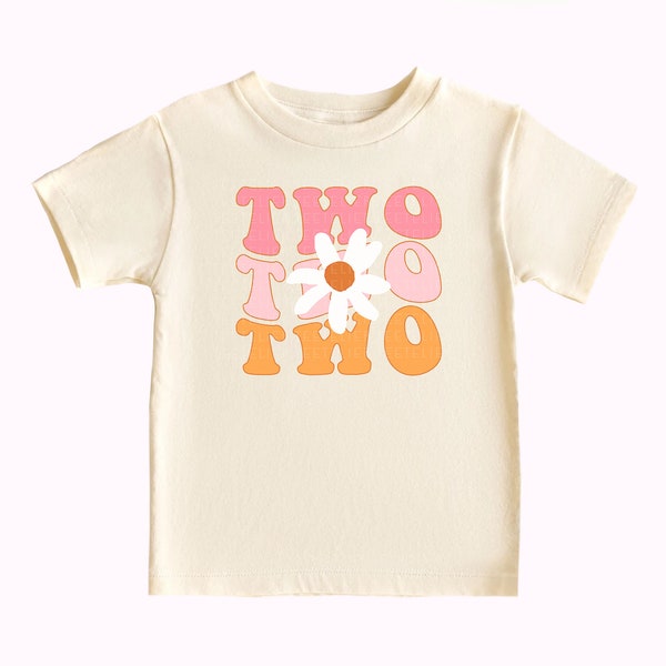 Two Shirt 2nd Birthday Shirt Daisy Second Birthday Party T-Shirt Groovy Birthday Outfit Girls 2nd Bday Tee Bday Outfits Cute Toddler Tees