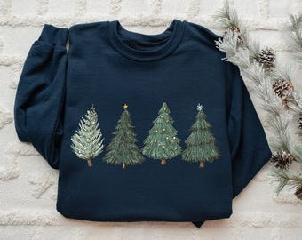 Christmas Sweatshirt Womens Christmas Sweater Christmas Crewneck Pullover Christmas Tree Holiday Sweaters Winter Matching Kids Youth Toddler