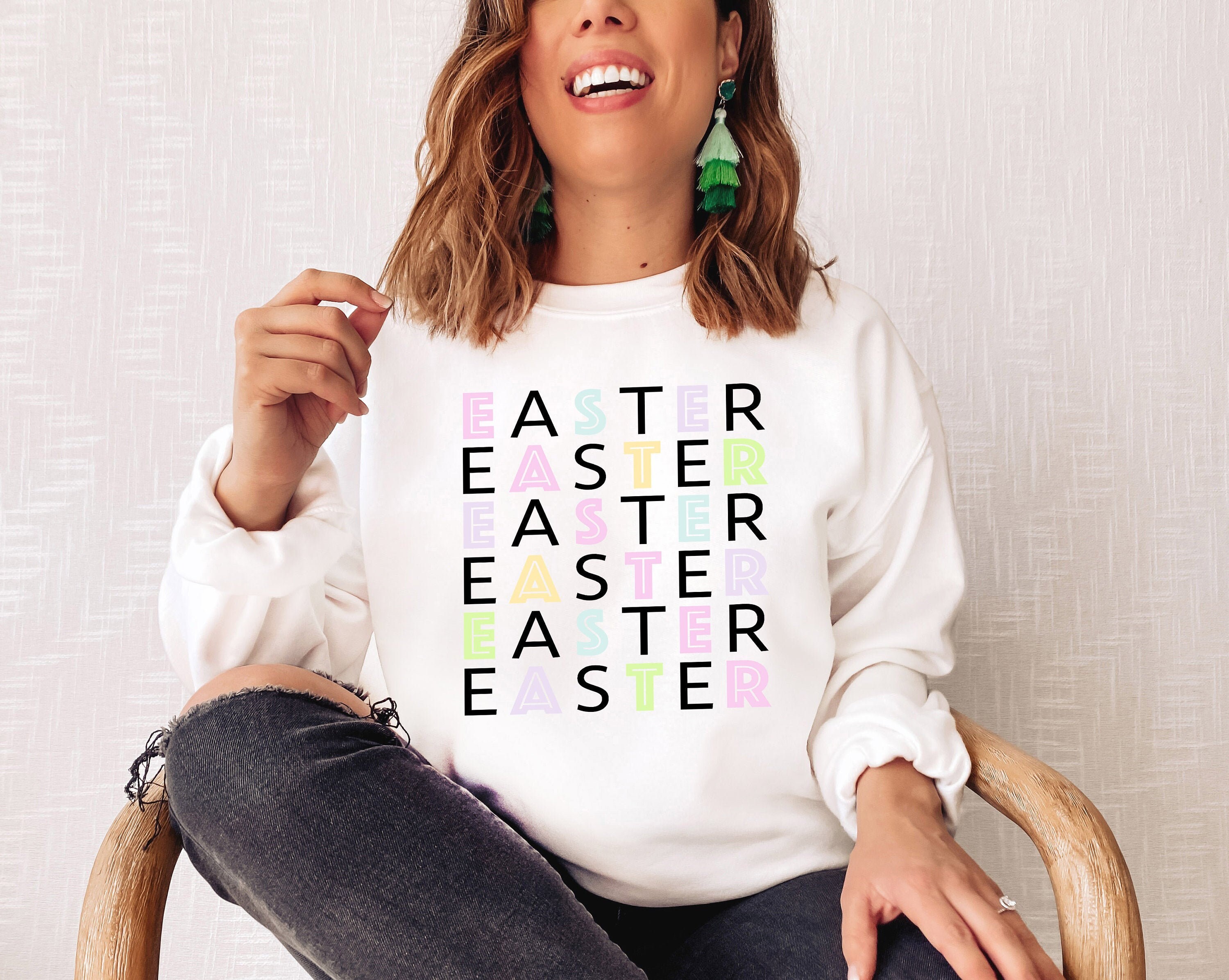 Easter Sweatshirt Happy Easter Sweatshirt Crewneck Pullover - Etsy