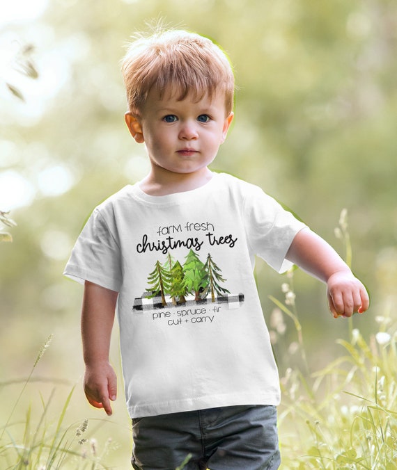 Christmas Toddler Shirt Farm Fresh Christmas Trees Shirt - Etsy