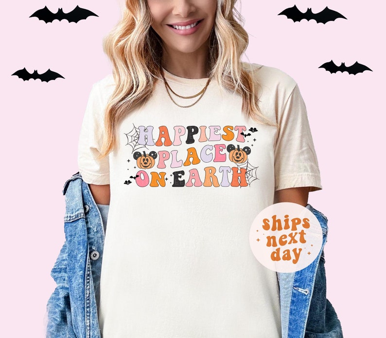 Happiest Place on Earth Shirt Halloween Mouse Ears Vacation Shirt