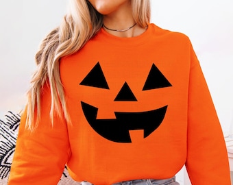 Halloween Sweatshirt Jack O Lantern Sweatshirt Pumpkin Sweatshirt Fall Sweatshirts Halloween Pullover Cute Spooky Crewneck Sweater