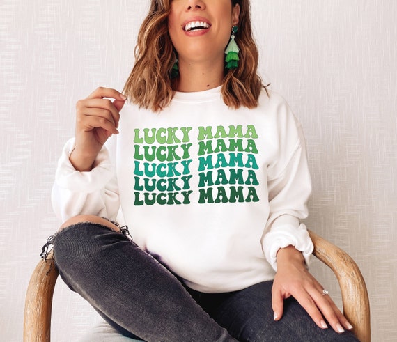 Lucky Mama Sweatshirt, Lucky Mom Shirt,Lucky St Patty's Day Sweatshirt For Women,St Patricks Day Mom Apparel Irish St Paddys Gift Plus Sizes