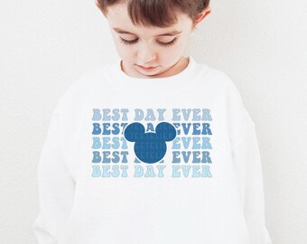 Best Day Ever Sweatshirt Mouse Ears Sweatshirt Groovy Magical Shirt Happiest Place On Earth Shirts Kids Cute Matching Family Shirt Toddler