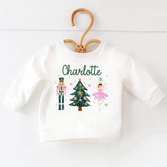 Christmas Sweatshirt Custom Name Sweatshirt Personalized For Kids Groovy Nutcracker Sweatshirt Sugar Plum Fairy Xmas For Girls Gifts