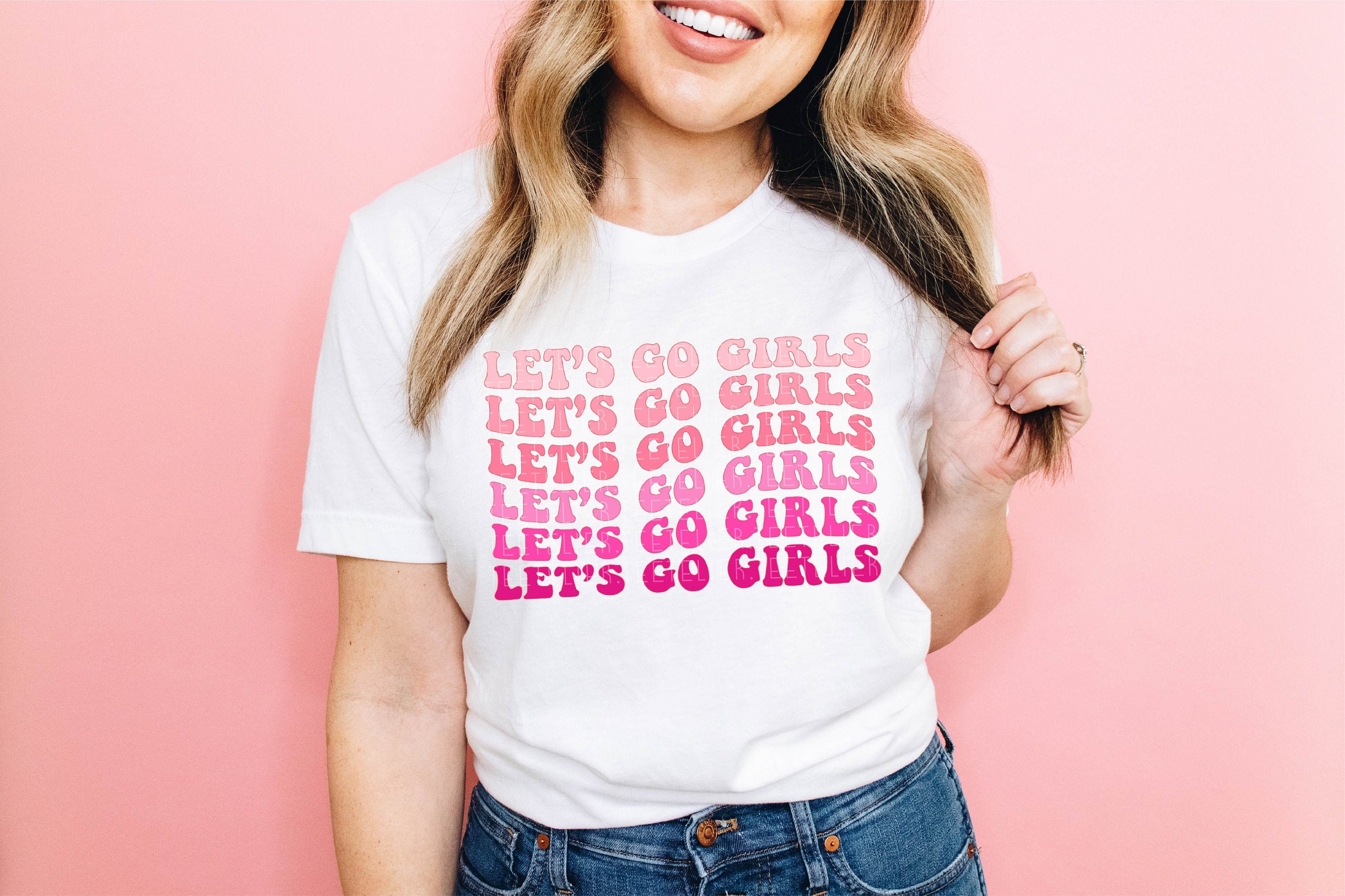 Discover Bachelorette Party Shirts, Let's Go Girls Graphic T-Shirt, Pink Retro Graphic Tee